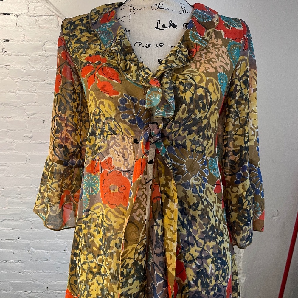 New CAbi Shakespeare Sheer Kimono Tie Front Cardigan Women's Size XS Style 360